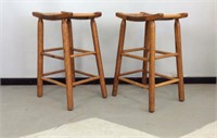 Pair of wooden stools