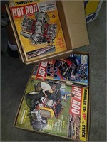 Large box full of hot rod magazines dating as far