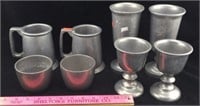 Pewter Tankards, Goblets, and Cups