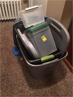 Lot of plastic tote containers