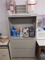 METAL CABINET AND CONTENTS