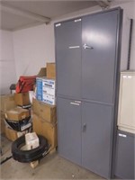 2 PIECE METAL CABINET AND CONTENTS