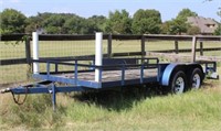 Double Axle Flat Bed Trailer with