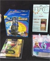 4 New Toys-Microscope, Jewelry Kit, Walkie Talkies