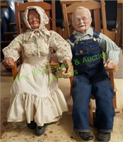 Vintage Grandma & Grandpa Porcelain Doll