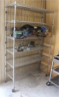 Rolling Metal Shelf with Several Back