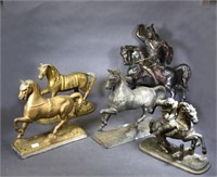 Bx Five Spelter Horse Figures