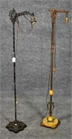 Two Iron and Agate Floor Lamps