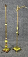 Two Agate and Brass Floor Lamps
