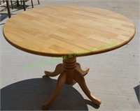 Blonde Drop Leaf Pedestal Dining Table