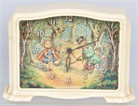 SMITH'S RED RIDING HOOD MUSICAL CLOCK, VINTAGE