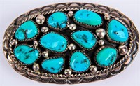 Jewelry Sterling Silver Turquoise Belt Buckle