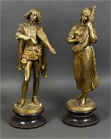 Pair Classical Figures in Brass