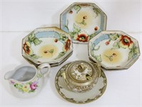 Set of 8 Hand Painted Nippon China Dishes