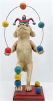 Wooden Juggling Circus Dog Figurine