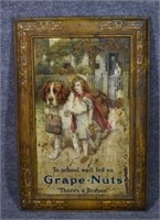 Self-Framed Tin Grape Nuts Sign