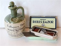 Vintage English Rolls Razor  & Irish Whiskey Jug