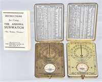 2-ANSONIA SUNWATCHES, VINTAGE