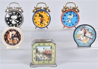 6-CHARACTER ALARM CLOCKS, SNOOPY and MORE