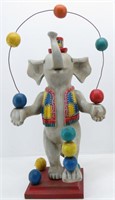 Wooden Juggling Circus Elephant Figurine