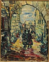 Israeli/Judaica Cityscape Oil on Canvas