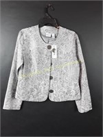 New Chico's Silver Jacket Size 1