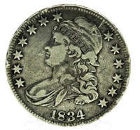 Rare 1834 Capped Bust Silver Half Dollar