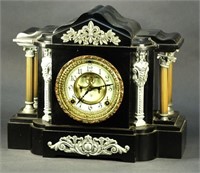 Ansonia Iron Case Clock With Column Sides