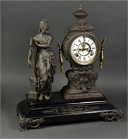Ansonia Clock Company Iron Statue Clock