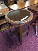 GLASS TOP ROUND SIDE TABLE