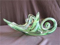Murano Glass Swan Bowl - Green