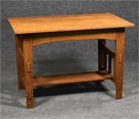 Oak Arts and Crafts Style Library Desk