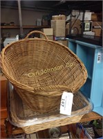 OLD WOVEN BASKET W/ HANDLES