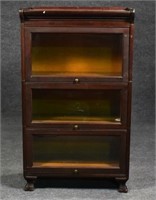 Magohany Stained Three Section Barrister Bookcase