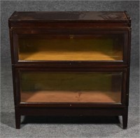 Mahogany Stained Two Section Barrister Bookcase