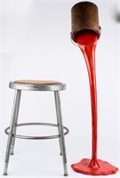 Poured Paint Sculpture and Stool