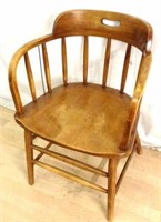 Wooden Rounded Back Arm Chair