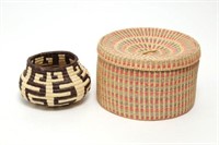Native American or Woven Basket Containers, 2