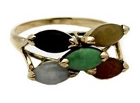 14kt Gold Genuine Jade Vintage Ring