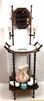Vintage Washstand with Bowl and Pitcher and More