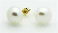 14Kt Gold Huge Akoya Pearl Earrings