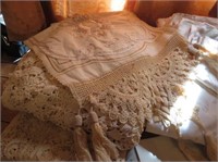 Mixed Linens:  Crochet, Lace, Embroidery -