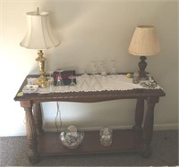Sofa Table and Contents