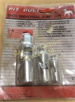 3 piece Universal joint set 1/4 3/8 1/2