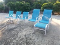 (5) Outdoor chairs, (1) Ottoman