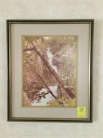 Beveled Mirror, Bunny Print Signed by