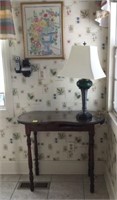 Dressing Table, Lamp, Needlepoint in Frame