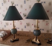 Pair of Marble Fish Lamps