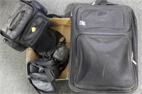 3 CAMERA BAGS AND SUITCASE EMPTY