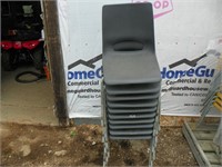 10 Grey stacking chairs(sell for one money)